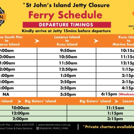 Round Trip Ferry Tickets (Ferry to Lazarus, St. John’s and Kusu Island)